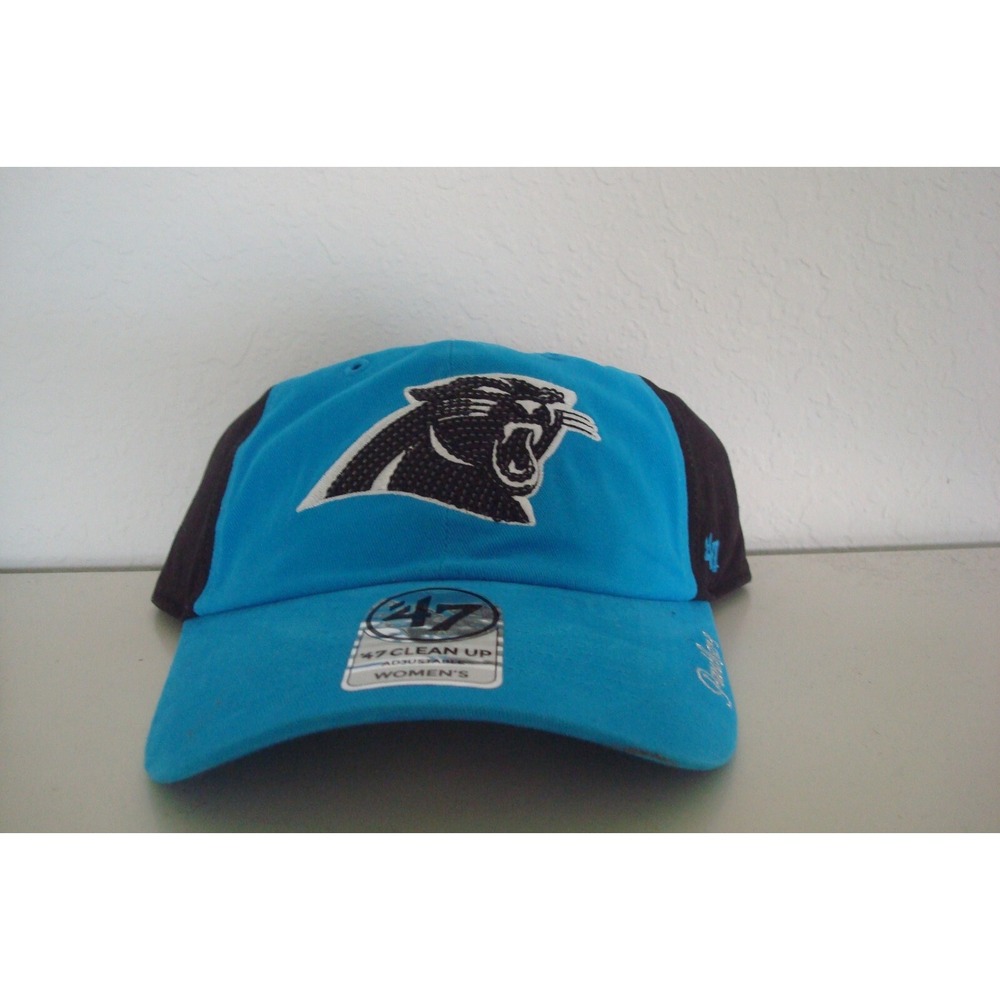 CAROLINA PANTHERS WOMENS BEACH  script SZ STRAPBACK DEADSTOCK HAT CAP VINTAGE A2